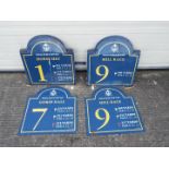 Sutton Hall Golf Club - Nineteen golf-course signs depicting hole location, hole number, par number,