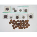US Coin Collection - Including Lincoln 'Wheat Cent' (penny) coins, 1874 nickel 3 cent, 1866 2 cent,