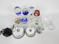 Lot to include a collection of paperweights, a Reuge music box and similar.