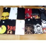 A job lot of 12 various tee shirts, Hard Rock Café, Planet Hollywood, pictorial weird, etc,