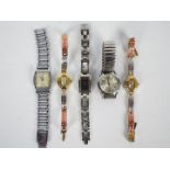 A collection of wrist watches to include Nova, Guess and other.
