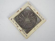 Silver coin - A Mexican 8 Reales piece, 1889,