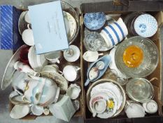 A mixed lot of ceramics and glassware to include Wedgwood, Coalport, Aynsley, Oriental and similar.