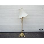 A good quality brass telescopic standard lamp, converted from an oil lamp,