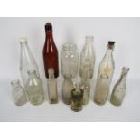 A collection of vintage glass bottles.