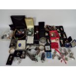 A collection of costume jewellery, part boxed, watches, photograph frames and other.