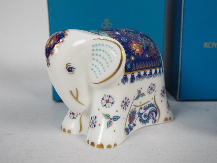 Royal Crown Derby - Two boxed paperweights to include Sitara baby elephant and Linnet 25 Year Guild - Image 2 of 6