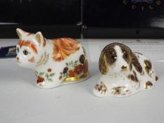 Royal Crown Derby - Two boxed Collectors Guild paperweights comprising Spice Kitten and Scruff,