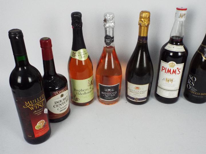 Ten bottles of drink to include Pimms, sherry, prosecco and similar. - Image 2 of 3