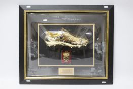 Geoff Hurst - A signed football boot display,