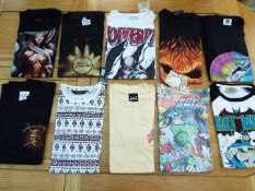 T Shirts - a job lot of ten T Shirts as illustrated, various adult sizes,