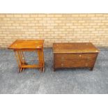 A low chest of two drawers, 51 cm x 91 cm x 43 cm and a nest of three occasional tables.