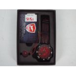 Shark - a Shark Sport Watch (wristwatch) with black and red detailing, dial 4.
