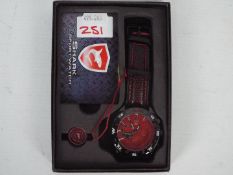 Shark - a Shark Sport Watch (wristwatch) with black and red detailing, dial 4.