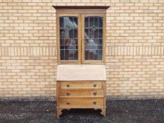 A bureau bookcase with fitted interior, approximately 204 cm x 93 cm x 40 cm,