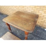 A Victorian extending dining table, 110 cm x 110 cm top,