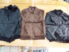 A job lot of three zip front, faux leath