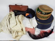 Lot to include vintage linen, Masonic regalia, vintage sheet music and similar.