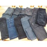 Jeans - a job lot of 11 pairs of Jeans, various brands, predominantly size 32w and 34w,