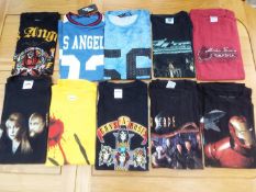 T Shirts - a job lot of ten T Shirts as illustrated, various adult sizes,