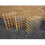 Three wine racks, largest approximately 60 cm x 50 cm x 17 cm.