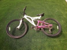 Mountain Bike - a white and hot pink Mud