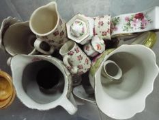 Mixed ceramics to include jugs, vases, p