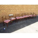A matched set of 6 dining chairs and two