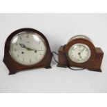 An oak cased Smiths mantel clock and a F