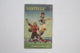 Football Fixture Card. A rare joint fixt