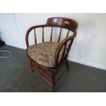 A Victorian oak desk chair, 76 cm (h)