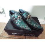 New Rock - a pair of green, black and grey fashion shoes, size 41 (EU), 7 (UK),