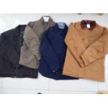 A job lot of 4 zip-front jackets, size S, 2 off Cotton Traders, size M, and Blue Harbour M&S,