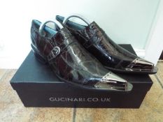 Gucinari - a pair of black marbled fashion shoes with steel toecaps, size 40 (EU),