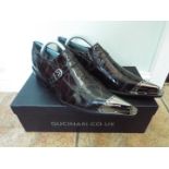 Gucinari - a pair of black marbled fashion shoes with steel toecaps, size 40 (EU),