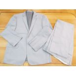 A gentleman's lightweight pale grey two-piece suit, jacket 42R, trousers 34" (86 cm) waist,