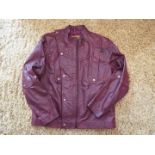 SLG Superior Leather Garments - a leather jacket, rust red, zip front, two inside pockets, size L,