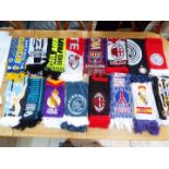 Football - a job lot of football scarves, 'AC Milan v Barcelona' 2011, Ajax, Real Madrid, AC Milan,