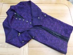 A Party / Dress Jacket or coat, purple patterned, size L, shoulder to hem approx 100 cm,