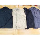 A job lot of four jackets to include Next, Emporio, F&F and other, size M,