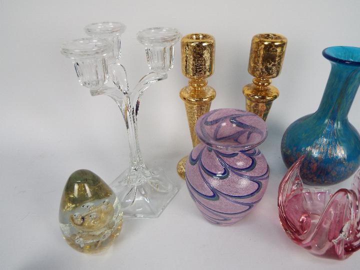 Glass to include candlesticks, vases, paperweight and similar. - Image 3 of 3