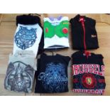 Six sweatshirts, various brands, sizes M & L,