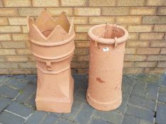 Two chimney pots, the largest approximately 73 cm (h).