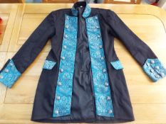 A Party / Dress Jacket or coat, black with blue decoration, size L,