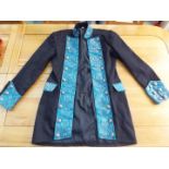 A Party / Dress Jacket or coat, black with blue decoration, size L,