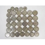 Silver Coin Group - A collection of UK silver content coins, 1920 - 1946, comprising half crowns,