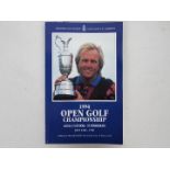 A 1994 Open Golf Championship Official Programme with signatures to various player pages including