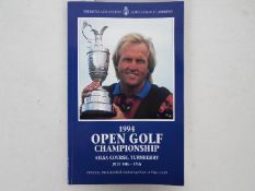 A 1994 Open Golf Championship Official Programme with signatures to various player pages including