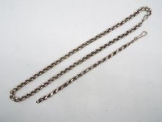 A silver belcher chain necklace, 51 cm (l) and a silver bracelet, 20 cm (l),