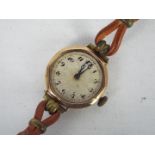 A 9ct gold cased lady's wrist watch.